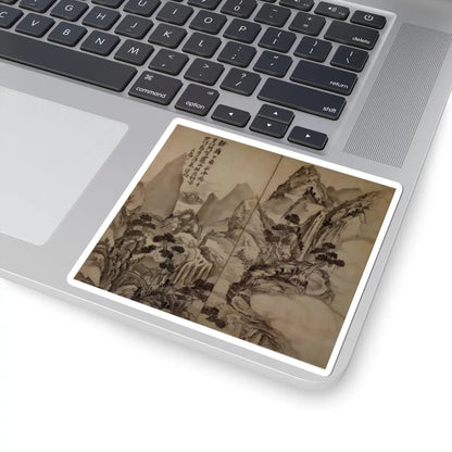Ike no Taiga - Landscape after Li Bai's poem - probably 19th century v1 - STICKER Vinyl Kiss-Cut Decal