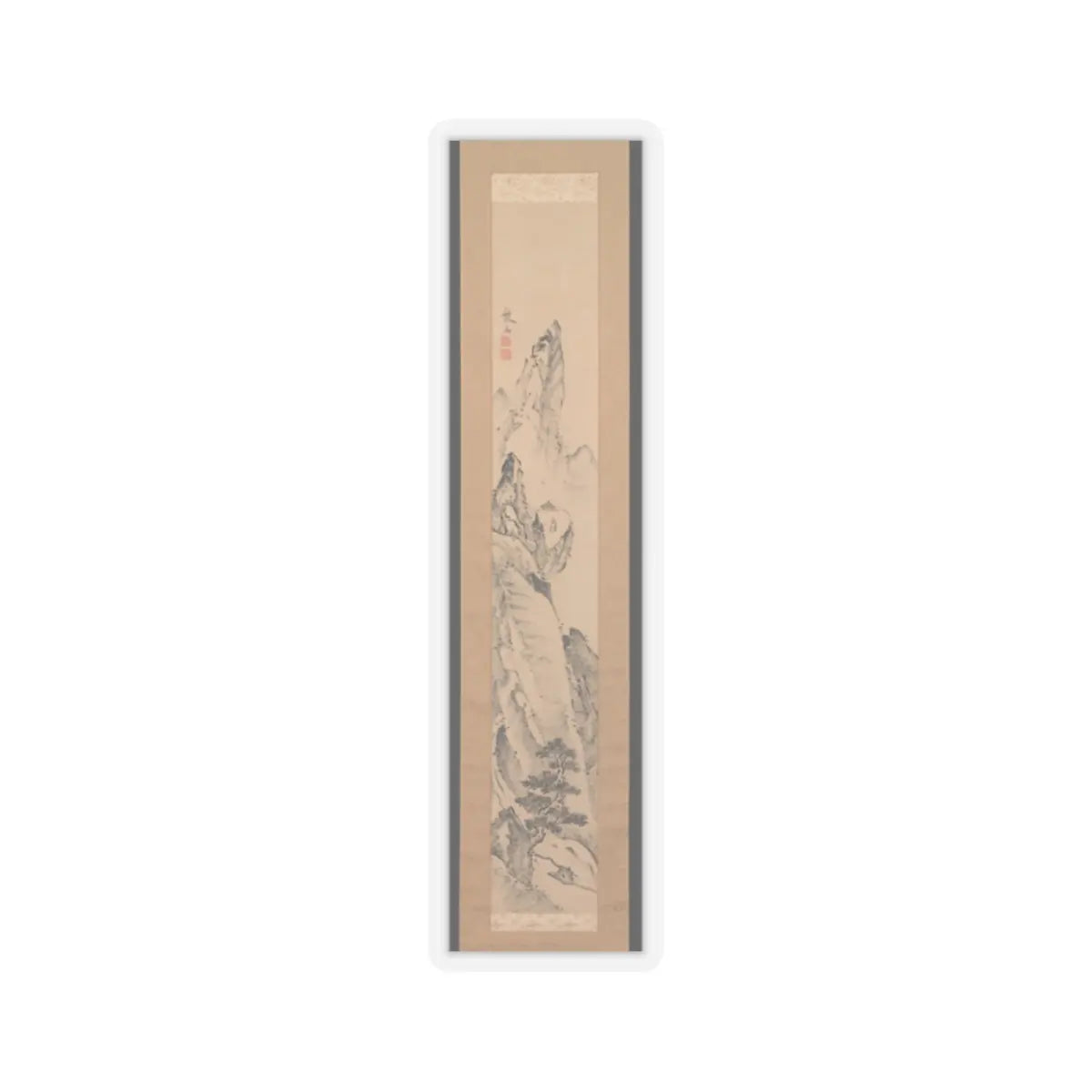 Ike no Taiga - Landscape and Couplet of Chinese Verse - late 18th century v4 - STICKER Vinyl Kiss-Cut Decal