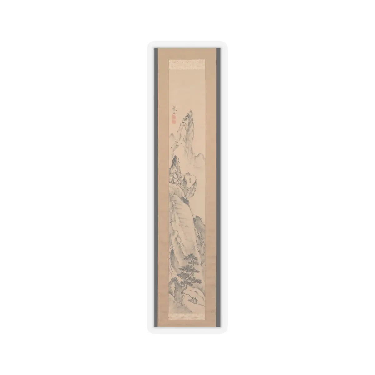 Ike no Taiga - Landscape and Couplet of Chinese Verse - late 18th century v4 - STICKER Vinyl Kiss-Cut Decal