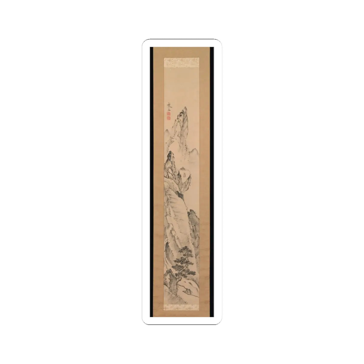 Ike no Taiga - Landscape and Couplet of Chinese Verse - late 18th century v4 - STICKER Vinyl Kiss-Cut Decal