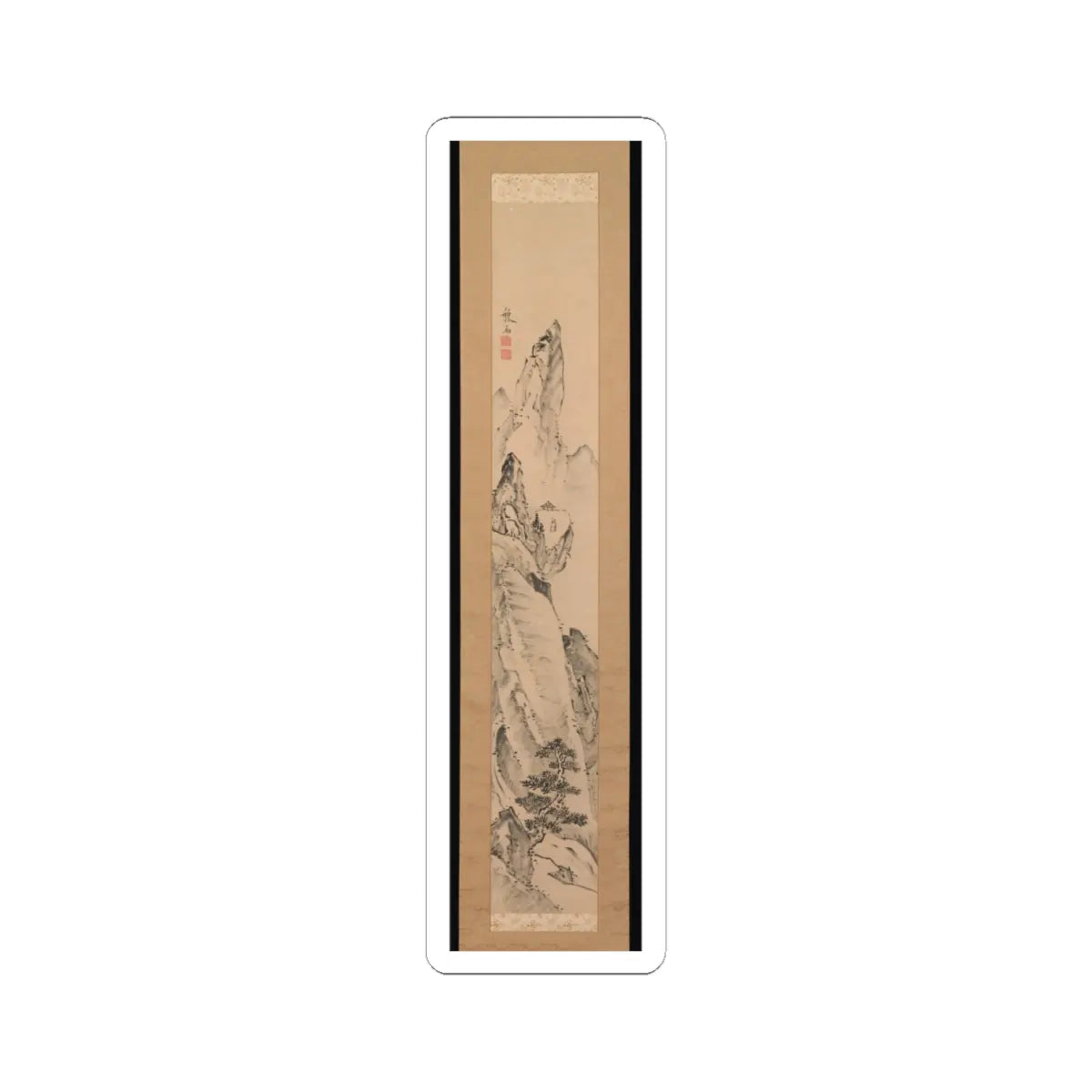Ike no Taiga - Landscape and Couplet of Chinese Verse - late 18th century v4 - STICKER Vinyl Kiss-Cut Decal
