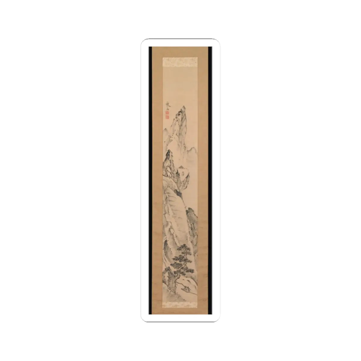 Ike no Taiga - Landscape and Couplet of Chinese Verse - late 18th century v4 - STICKER Vinyl Kiss-Cut Decal