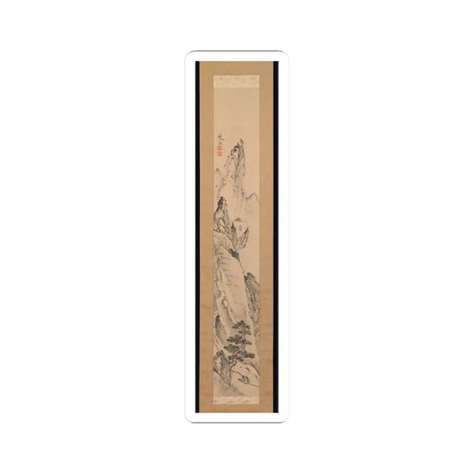 Ike no Taiga - Landscape and Couplet of Chinese Verse - late 18th century v4 - STICKER Vinyl Kiss-Cut Decal