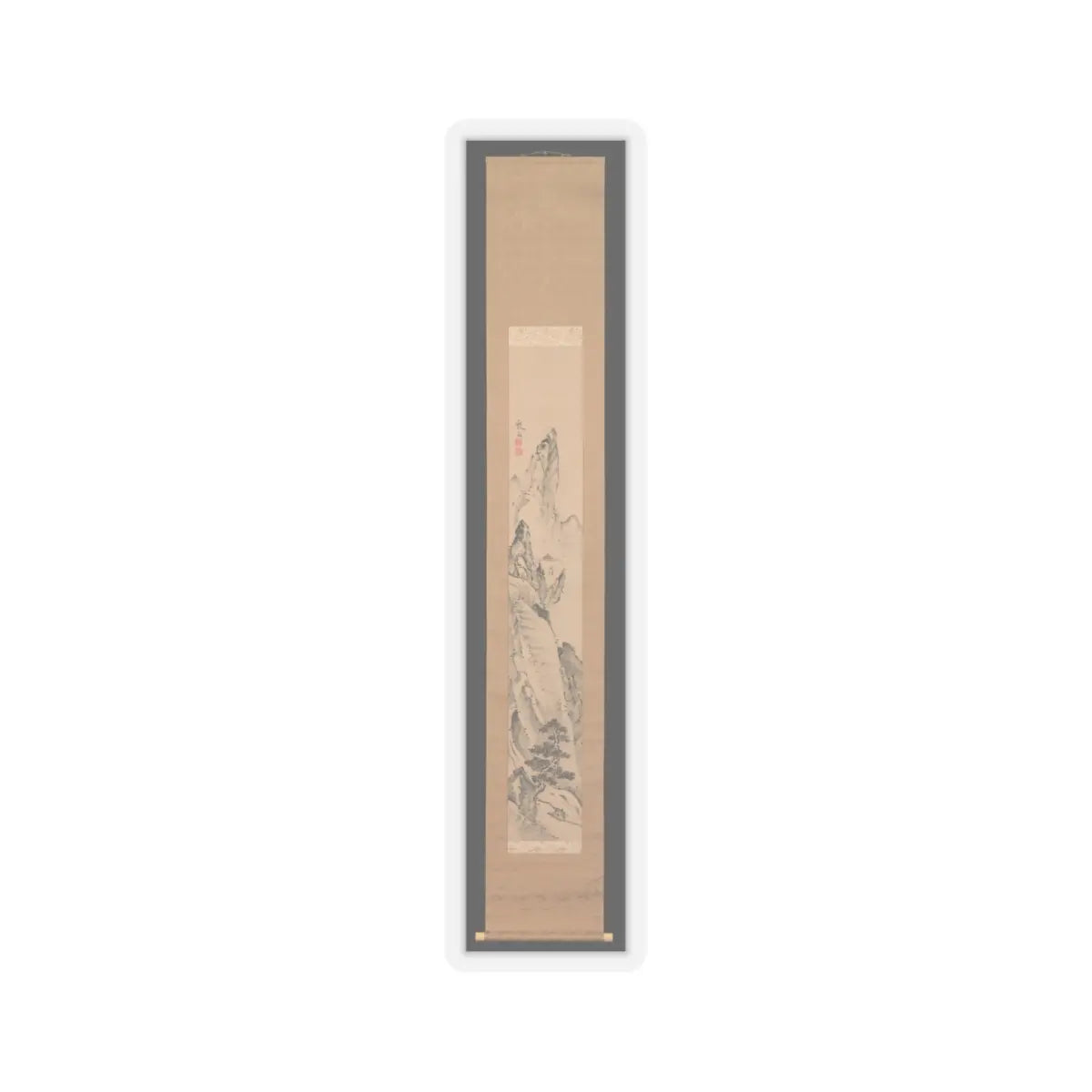 Ike no Taiga - Landscape and Couplet of Chinese Verse - late 18th century v5 - STICKER Vinyl Kiss-Cut Decal