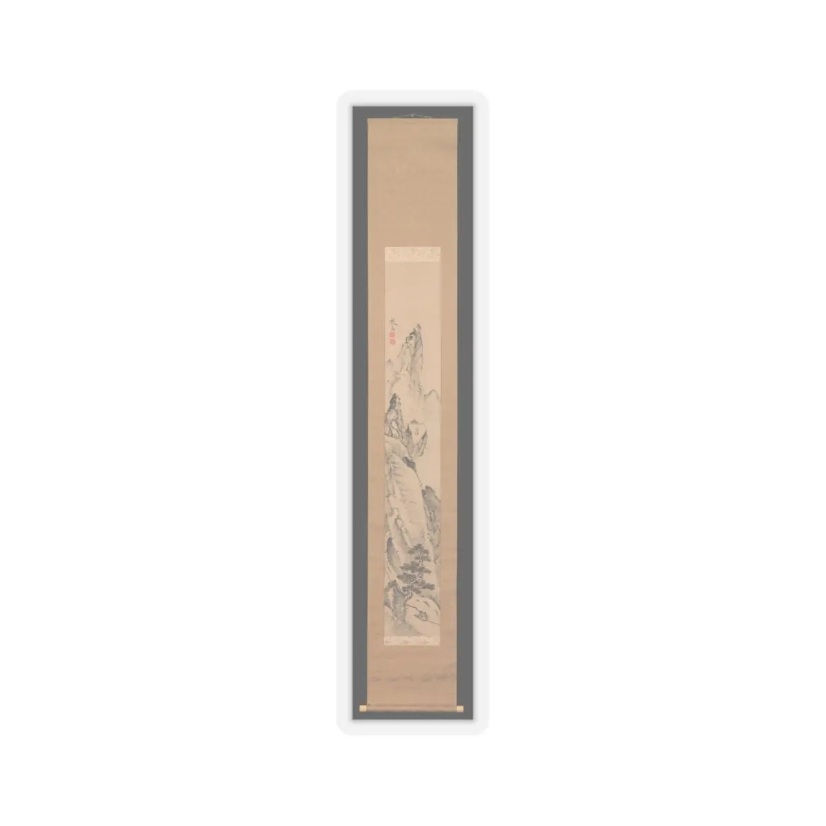 Ike no Taiga - Landscape and Couplet of Chinese Verse - late 18th century v5 - STICKER Vinyl Kiss-Cut Decal