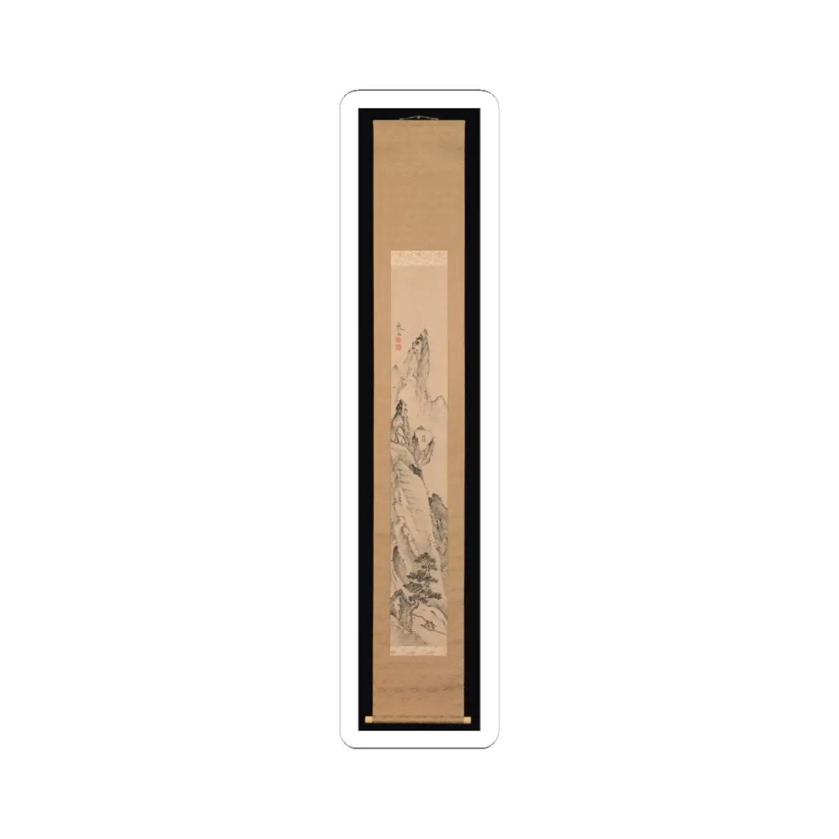 Ike no Taiga - Landscape and Couplet of Chinese Verse - late 18th century v5 - STICKER Vinyl Kiss-Cut Decal