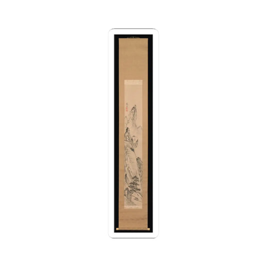 Ike no Taiga - Landscape and Couplet of Chinese Verse - late 18th century v5 - STICKER Vinyl Kiss-Cut Decal