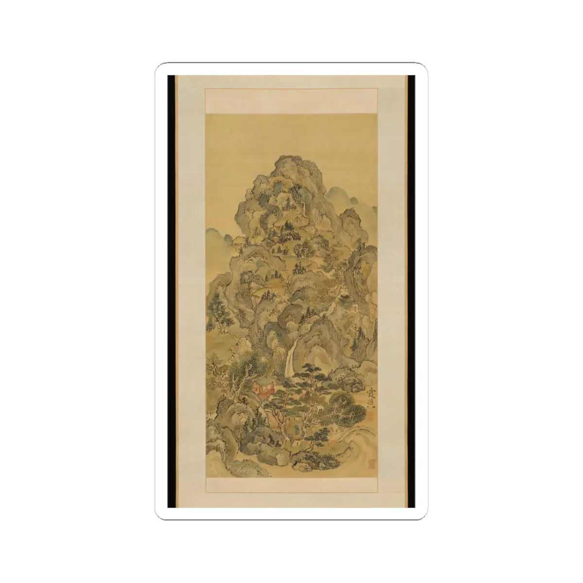 Ike no Taiga - Landscapes in Summer and Winter - 18th century v1 - STICKER Vinyl Kiss-Cut Decal