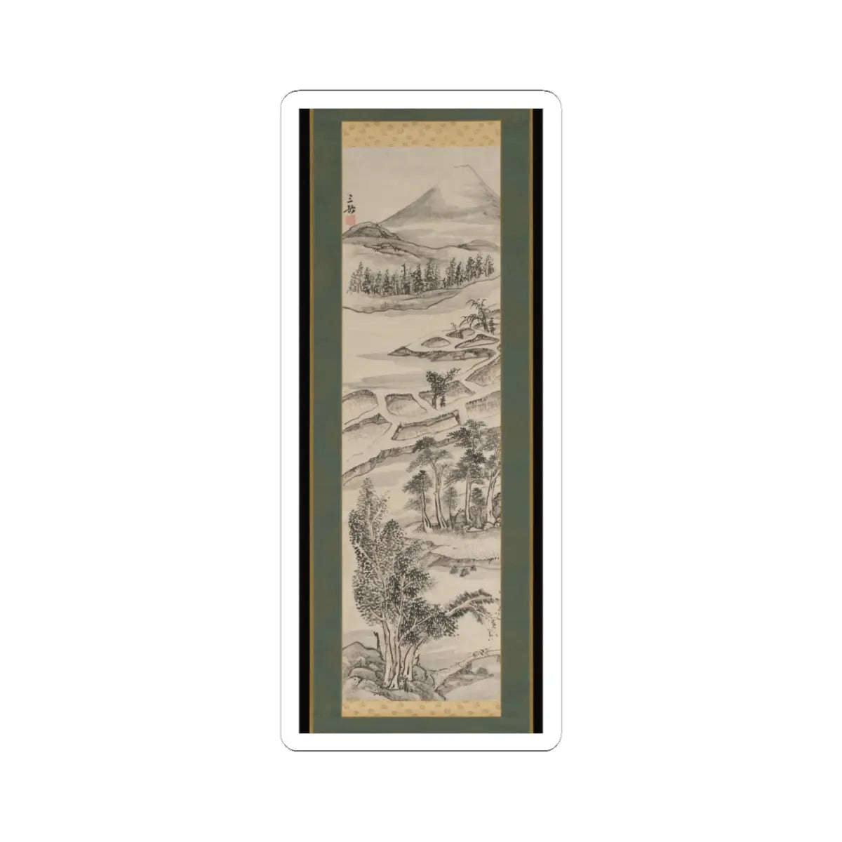 Ike no Taiga 池大雅 - Mount Fuji - 1760s v1 - STICKER Vinyl Kiss-Cut Decal