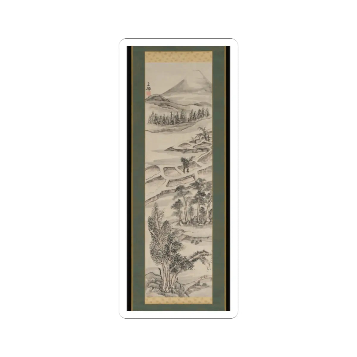 Ike no Taiga 池大雅 - Mount Fuji - 1760s v1 - STICKER Vinyl Kiss-Cut Decal