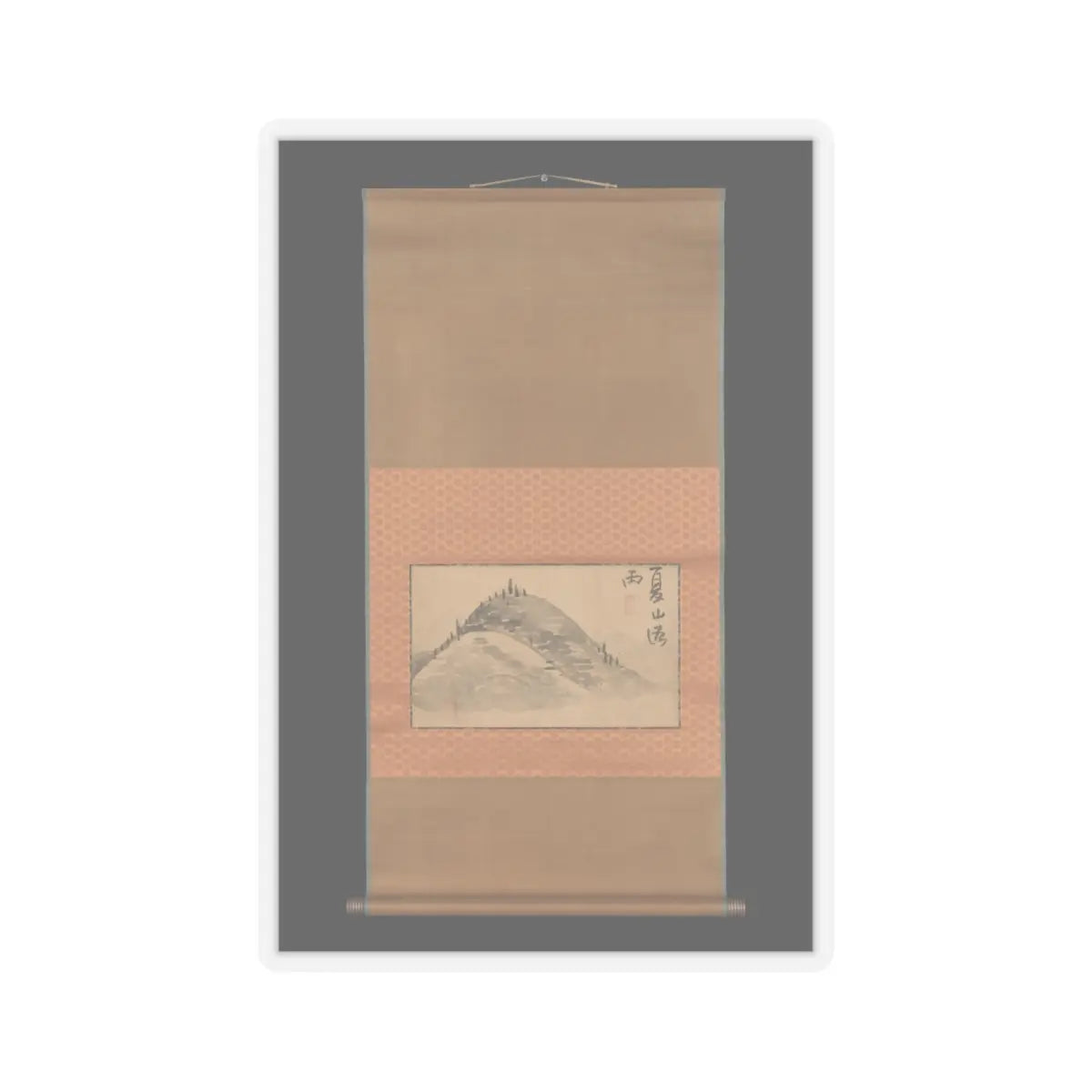 Ike no Taiga - Mountain and Calligraphy - 18th–19th century v5 - STICKER Vinyl Kiss-Cut Decal