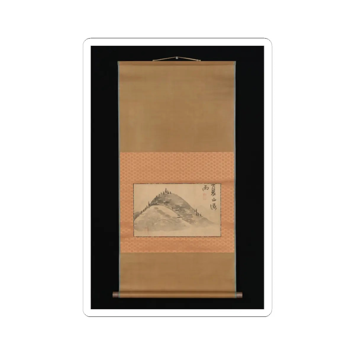 Ike no Taiga - Mountain and Calligraphy - 18th–19th century v5 - STICKER Vinyl Kiss-Cut Decal