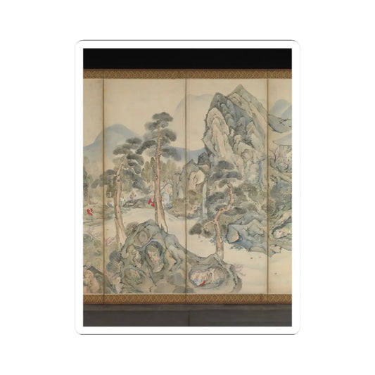 Ike no Taiga - Orchid Pavilion Gathering; Autumn Harvest Festival - ca. 1763 v4 - STICKER Vinyl Kiss-Cut Decal