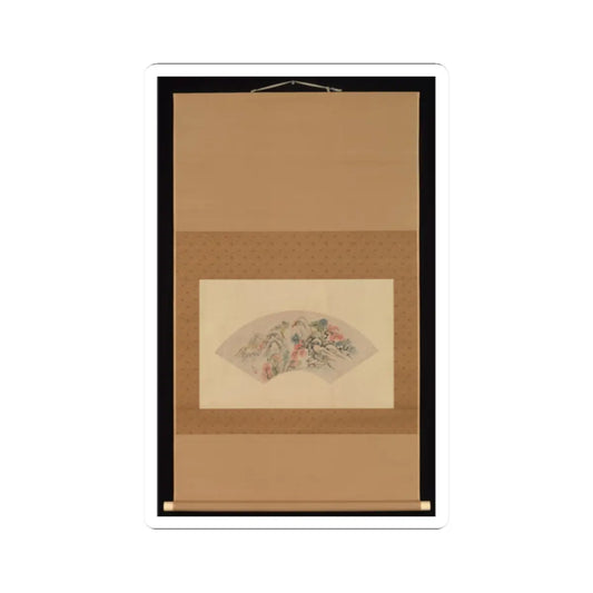 Ike (Tokuyama) Gyokuran - Autumnal Landscape with a Waterfall - second half of the 18th v2 - STICKER Vinyl Kiss-Cut Decal