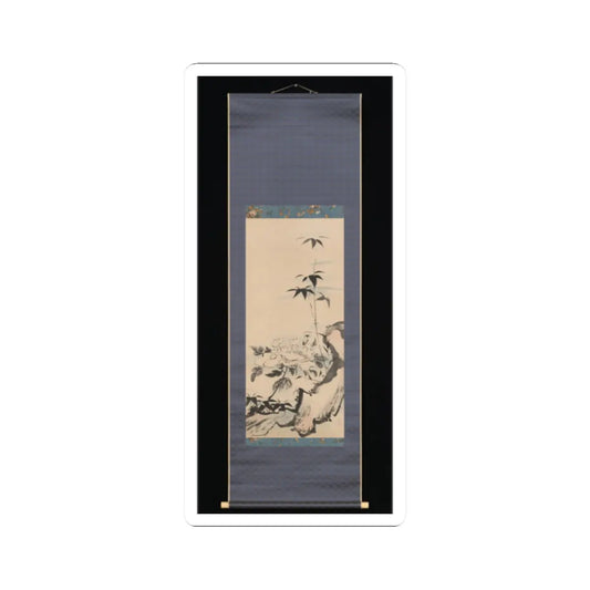 Ike (Tokuyama) Gyokuran - Peony and Bamboo - ca. 1768 v2 - STICKER Vinyl Kiss-Cut Decal