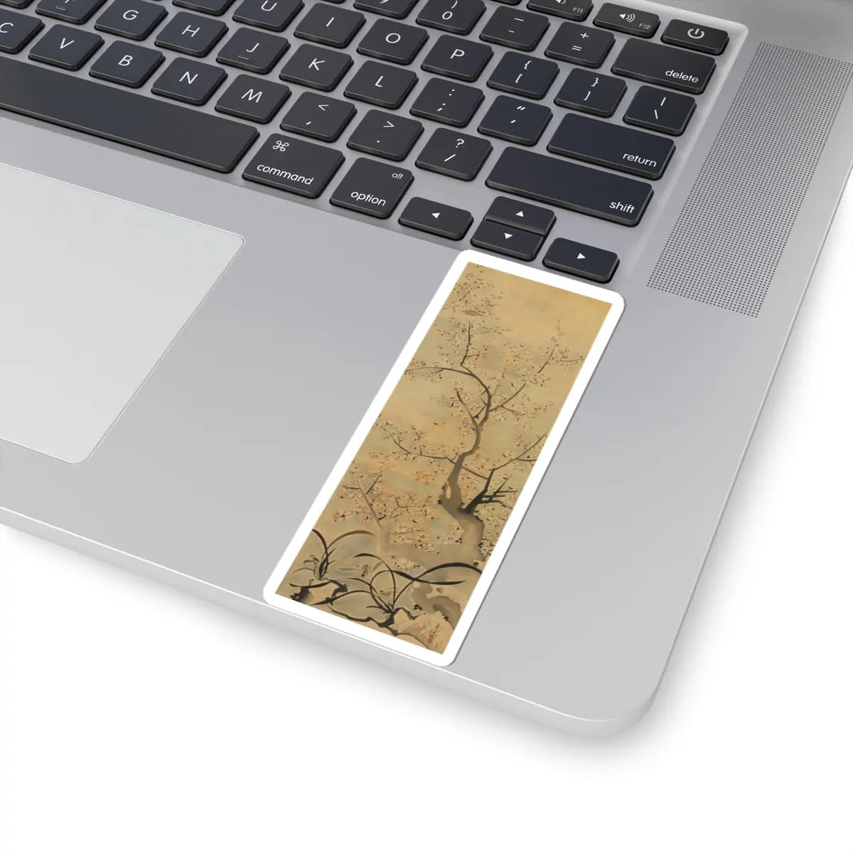 Ike (Tokuyama) Gyokuran - Warbler in a Plum Tree - mid- to late 18th century - STICKER Vinyl Kiss-Cut Decal