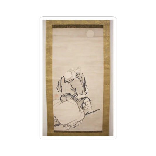 Ikei Shūtoku 惟馨周徳 - Hotei Admiring the Moon - probably 19th century v1 - STICKER Vinyl Kiss-Cut Decal