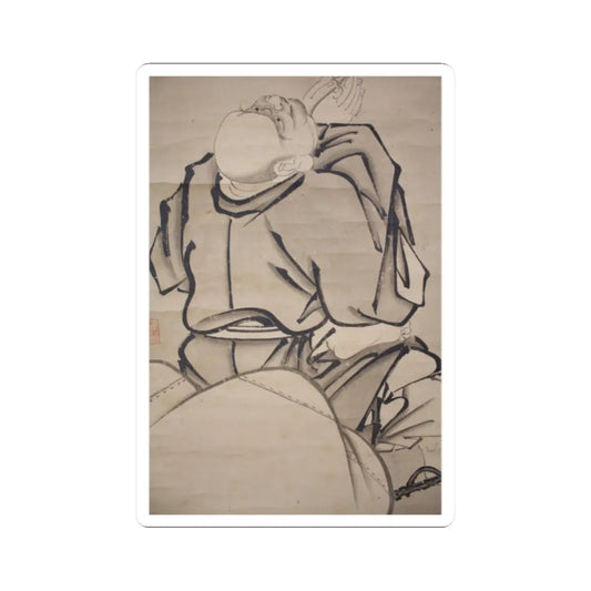Ikei Shūtoku 惟馨周徳 - Hotei Admiring the Moon - probably 19th century v5 - STICKER Vinyl Kiss-Cut Decal