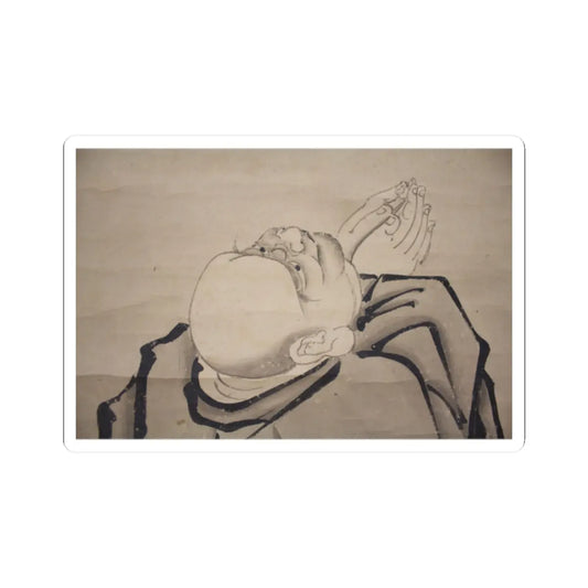 Ikei Shūtoku 惟馨周徳 - Hotei Admiring the Moon - probably 19th century v6 - STICKER Vinyl Kiss-Cut Decal