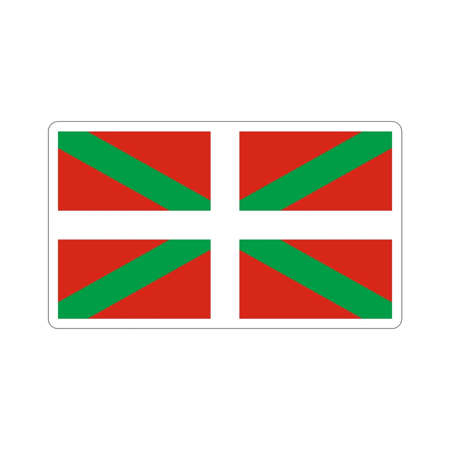 Ikurriña the Flag of the Basque Country Spain STICKER Vinyl Die-Cut Decal-6 Inch-The Sticker Space