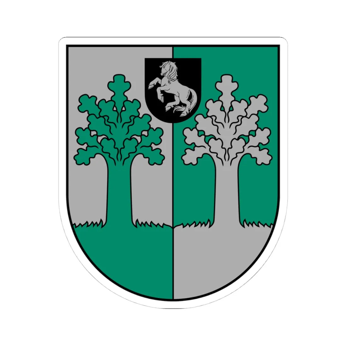 Ilūkstes apriņķa ģerbonis (Latvia) (Coat of Arms) STICKER Vinyl Kiss-Cut Decal 4 Inch White - The Sticker Space