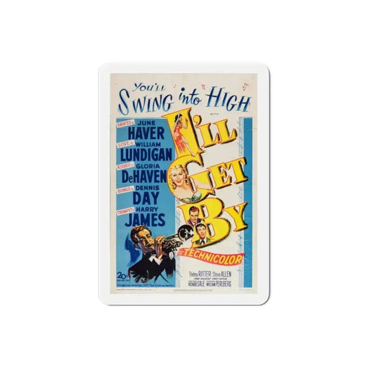 Ill Get By 1950 Movie Poster Refrigerator Magnet 2 Inch - The Sticker Space
