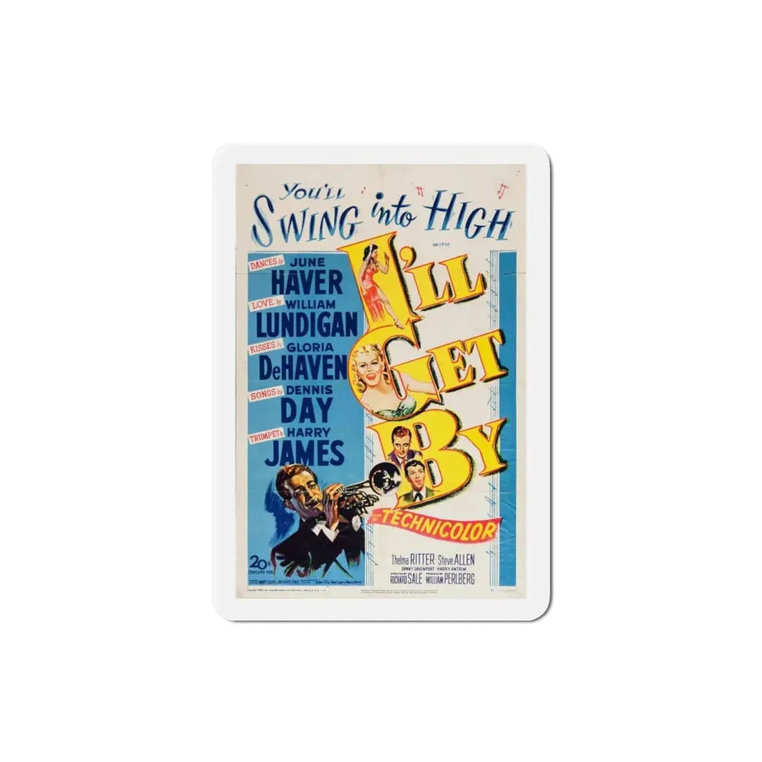 Ill Get By 1950 Movie Poster Refrigerator Magnet - The Sticker Space