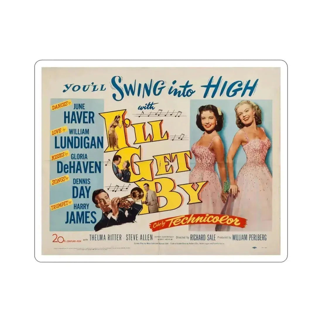 Ill Get By 1950 v2 Movie Poster STICKER Vinyl Die-Cut Decal 3 Inch - The Sticker Space