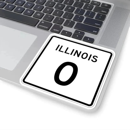 Illinois 0 (Illinois) (Road Sign) STICKER Vinyl Kiss-Cut Decal - The Sticker Space