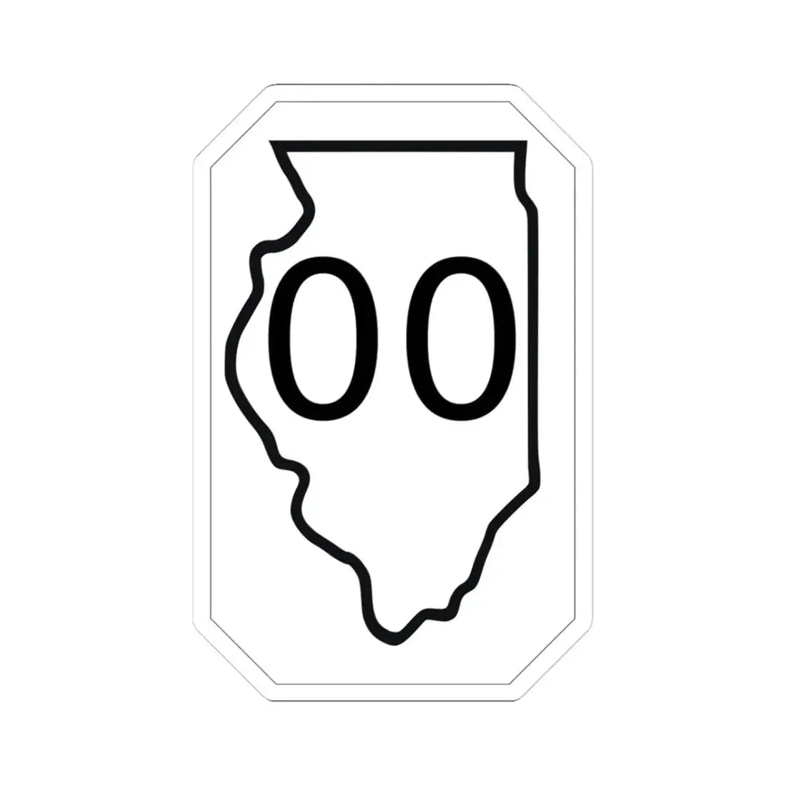 Illinois 00 1926 (Illinois) (Road Sign) STICKER Vinyl Kiss-Cut Decal 3 Inch White - The Sticker Space