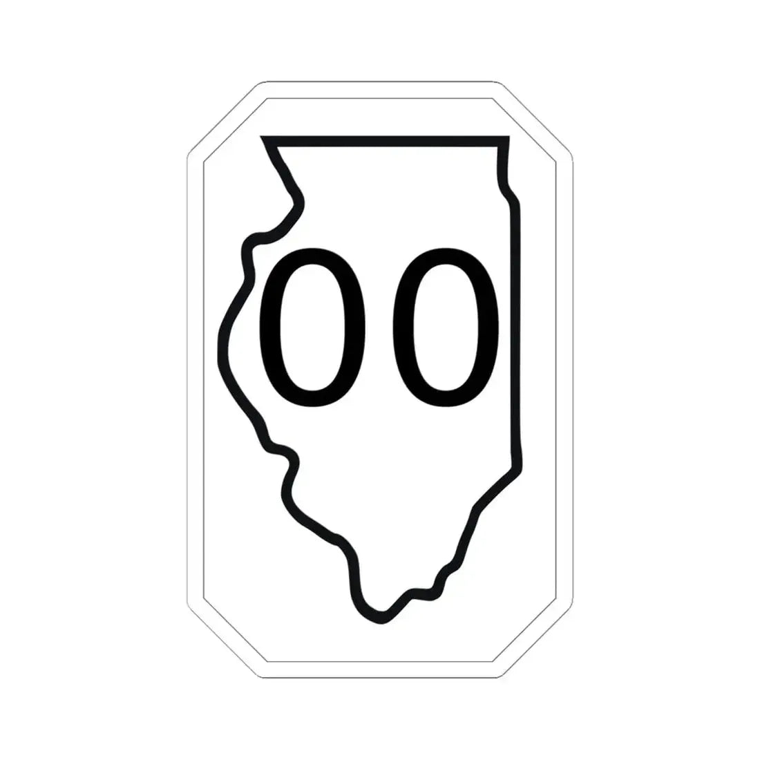Illinois 00 1926 (Illinois) (Road Sign) STICKER Vinyl Kiss-Cut Decal 6 Inch White - The Sticker Space
