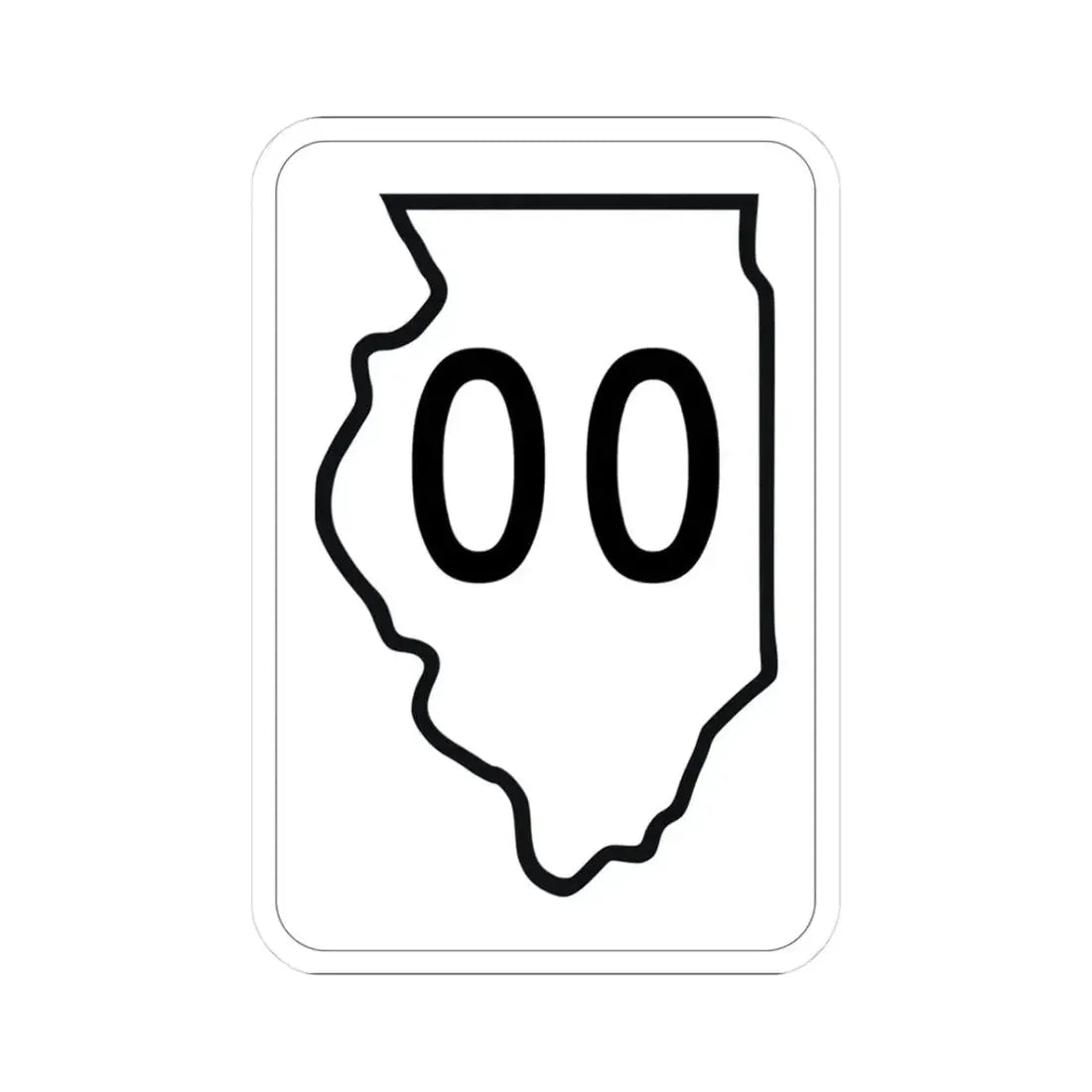 Illinois 00 1950 (Illinois) (Road Sign) STICKER Vinyl Kiss-Cut Decal 3 Inch White - The Sticker Space