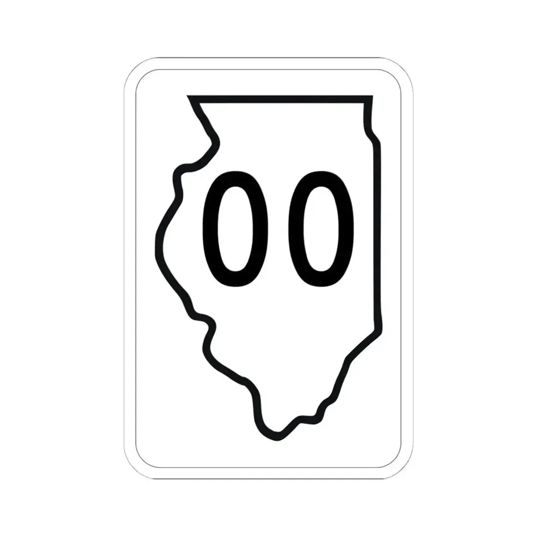 Illinois 00 1950 (Illinois) (Road Sign) STICKER Vinyl Kiss-Cut Decal 6 Inch White - The Sticker Space