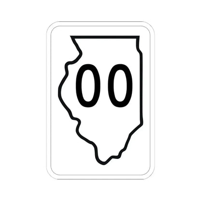 Illinois 00 1950 (Illinois) (Road Sign) STICKER Vinyl Kiss-Cut Decal 6 Inch White - The Sticker Space