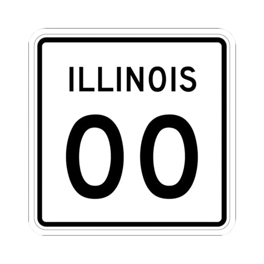 Illinois 00 template (Illinois) (Road Sign) STICKER Vinyl Kiss-Cut Decal 2 Inch White - The Sticker Space