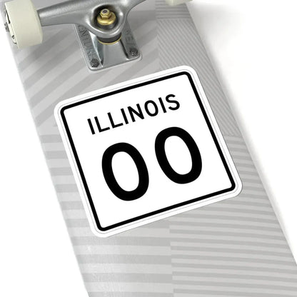 Illinois 00 template (Illinois) (Road Sign) STICKER Vinyl Kiss-Cut Decal - The Sticker Space