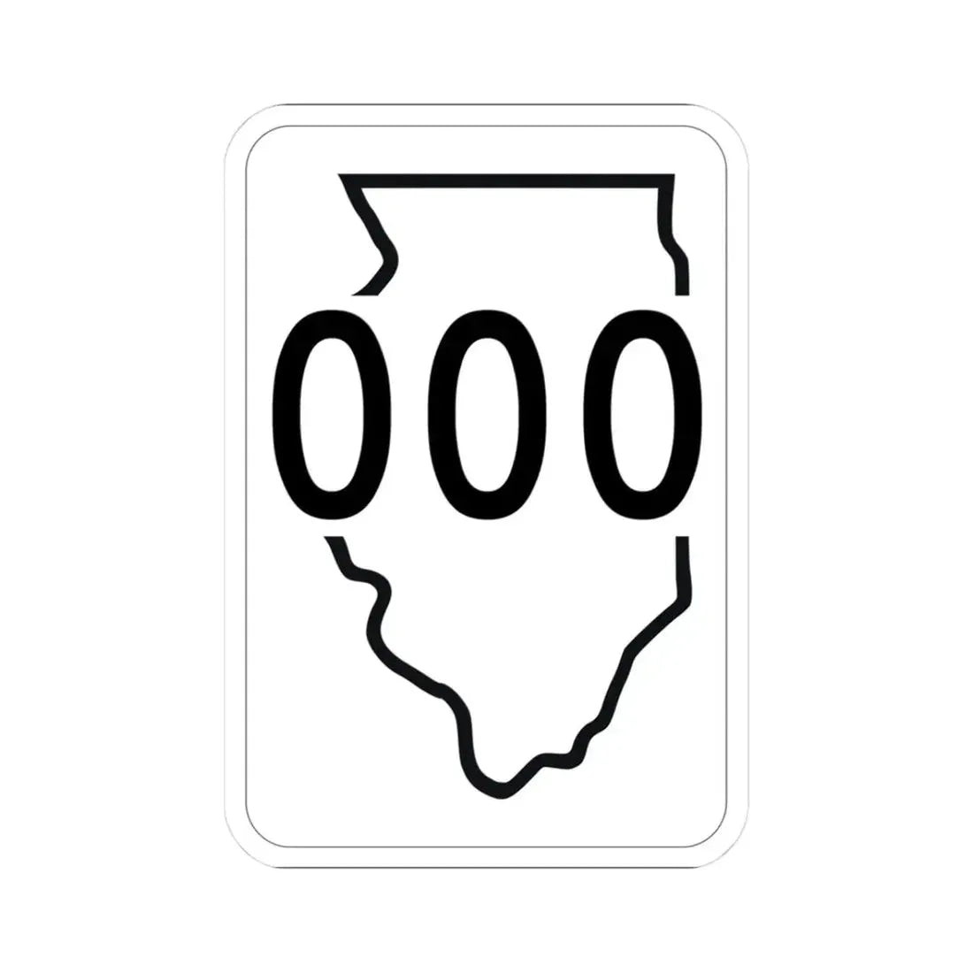 Illinois 000 1950 (Illinois) (Road Sign) STICKER Vinyl Kiss-Cut Decal 3 Inch White - The Sticker Space