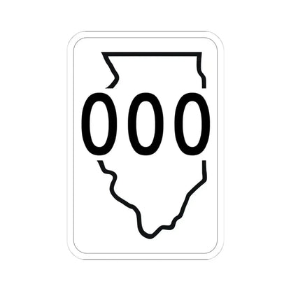 Illinois 000 1950 (Illinois) (Road Sign) STICKER Vinyl Kiss-Cut Decal 4 Inch White - The Sticker Space