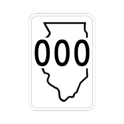 Illinois 000 1950 (Illinois) (Road Sign) STICKER Vinyl Kiss-Cut Decal 6 Inch White - The Sticker Space