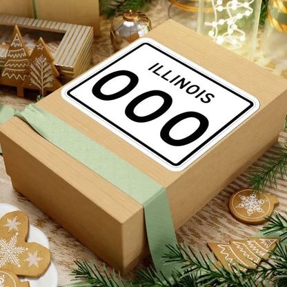 Illinois 000 template (Illinois) (Road Sign) STICKER Vinyl Kiss-Cut Decal - The Sticker Space