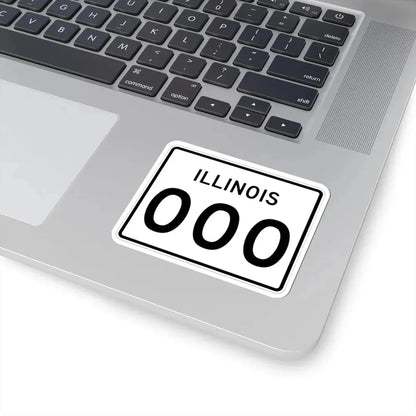 Illinois 000 template (Illinois) (Road Sign) STICKER Vinyl Kiss-Cut Decal - The Sticker Space