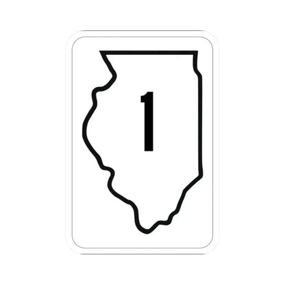 Illinois 1 1950 (Illinois) (Road Sign) STICKER Vinyl Kiss-Cut Decal 2 Inch White - The Sticker Space