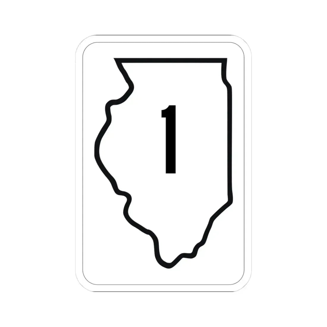 Illinois 1 1950 (Illinois) (Road Sign) STICKER Vinyl Kiss-Cut Decal 3 Inch White - The Sticker Space