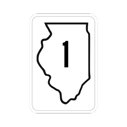 Illinois 1 1950 (Illinois) (Road Sign) STICKER Vinyl Kiss-Cut Decal 3 Inch White - The Sticker Space