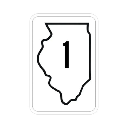 Illinois 1 1950 (Illinois) (Road Sign) STICKER Vinyl Kiss-Cut Decal 4 Inch White - The Sticker Space