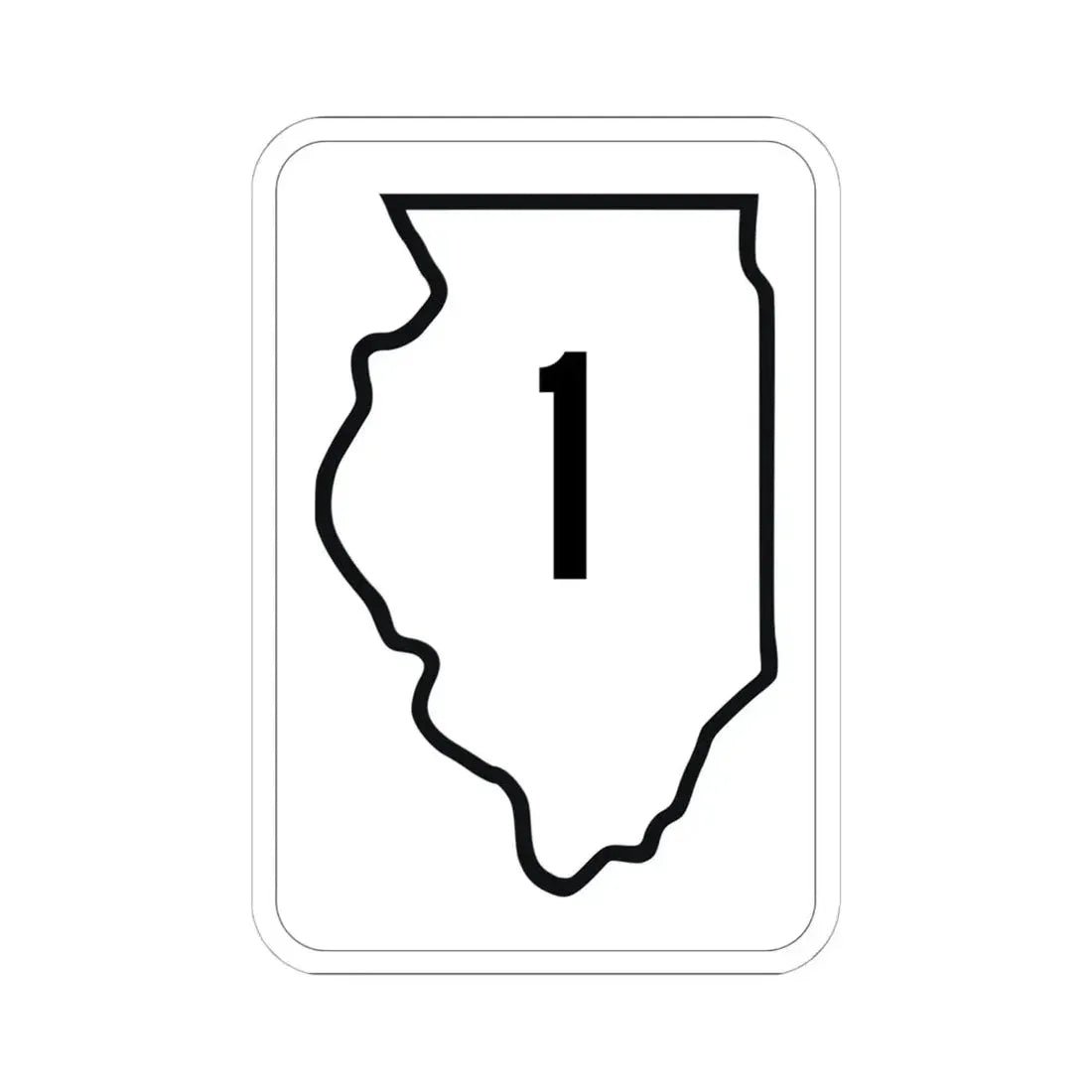 Illinois 1 1950 (Illinois) (Road Sign) STICKER Vinyl Kiss-Cut Decal 6 Inch White - The Sticker Space