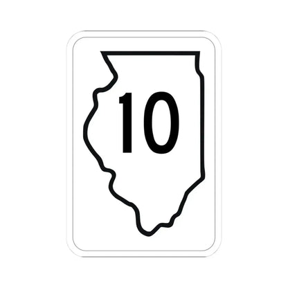 Illinois 10 1950 (Illinois) (Road Sign) STICKER Vinyl Kiss-Cut Decal 3 Inch White - The Sticker Space