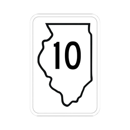 Illinois 10 1950 (Illinois) (Road Sign) STICKER Vinyl Kiss-Cut Decal 4 Inch White - The Sticker Space