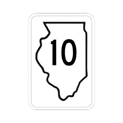 Illinois 10 1950 (Illinois) (Road Sign) STICKER Vinyl Kiss-Cut Decal 6 Inch White - The Sticker Space
