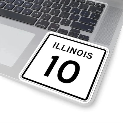 Illinois 10 (Illinois) (Road Sign) STICKER Vinyl Kiss-Cut Decal - The Sticker Space